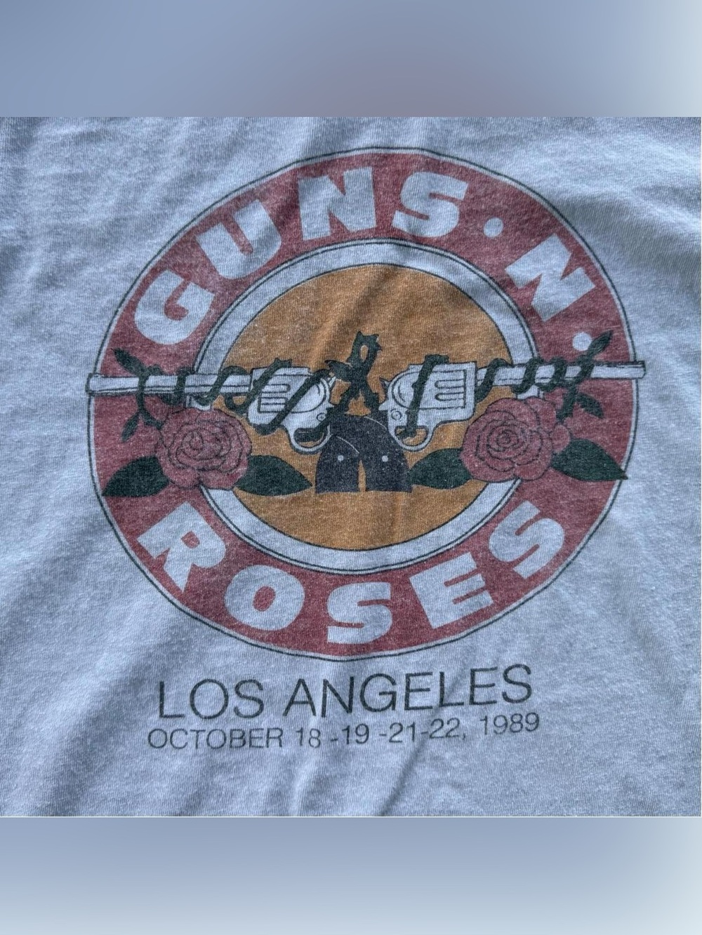 Guns N' Roses Los Angeles 1989 Tour Graphic T-Shirt Men’s Large White Band